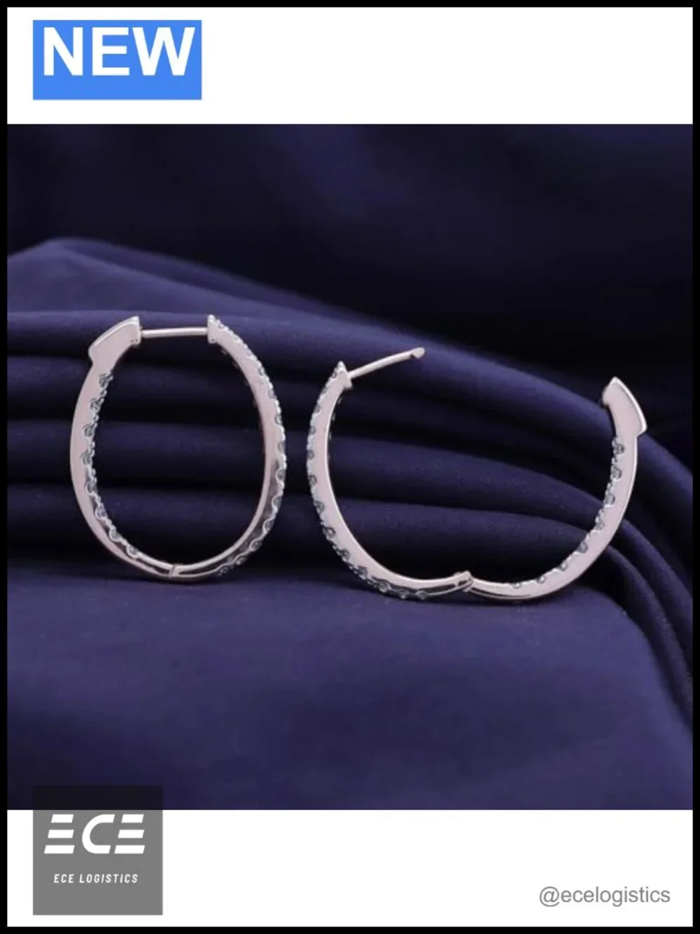14k Gold Over Sterling Silver Moissanite Hoop Earrings VVS1 3 Ct Halo Women